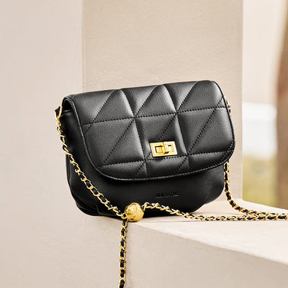 Monaco Trendy Triangle Quilted Leather Chain Bag-2
