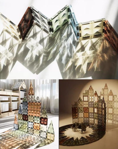 Nature World 100pcs Transparent Magnetic Tiles With Storage Box-4