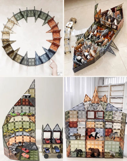 Nature World 100pcs Transparent Magnetic Tiles With Storage Box-2