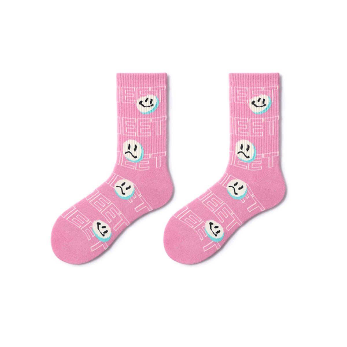 Pink Crush All-season Unisex 5pcs Crew Socks Set-4