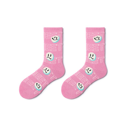 Pink Crush All-season Unisex 5pcs Crew Socks Set-4