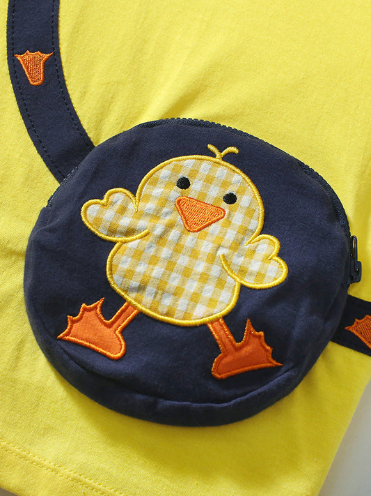 Summer Girls Ducks Cartoon T-Shirt And Pants 2-Piece Set