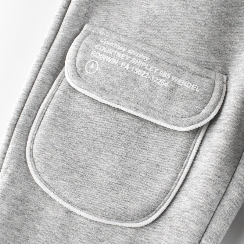 Einfarbige Fleecehose mit Buchstabengrafik für Babys (M)