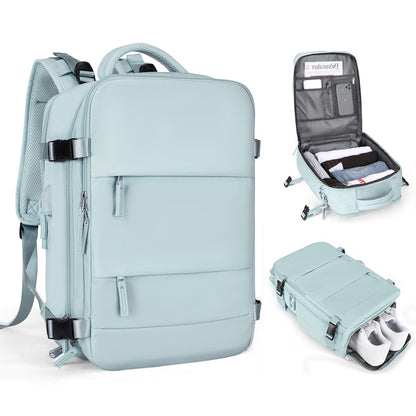 Multifunktionell Reseryggsäck 35L – Skofack, 180° öppning & handbagage