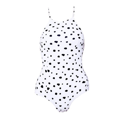 Retro French Polka Dot One Piece Swimsuit-3