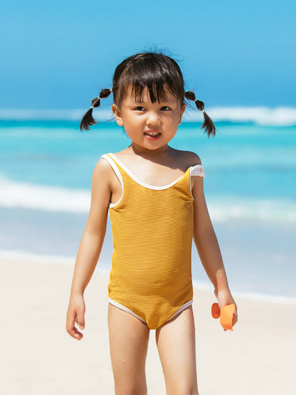 Rib Knit One-piece Swimsuit for Girls-3