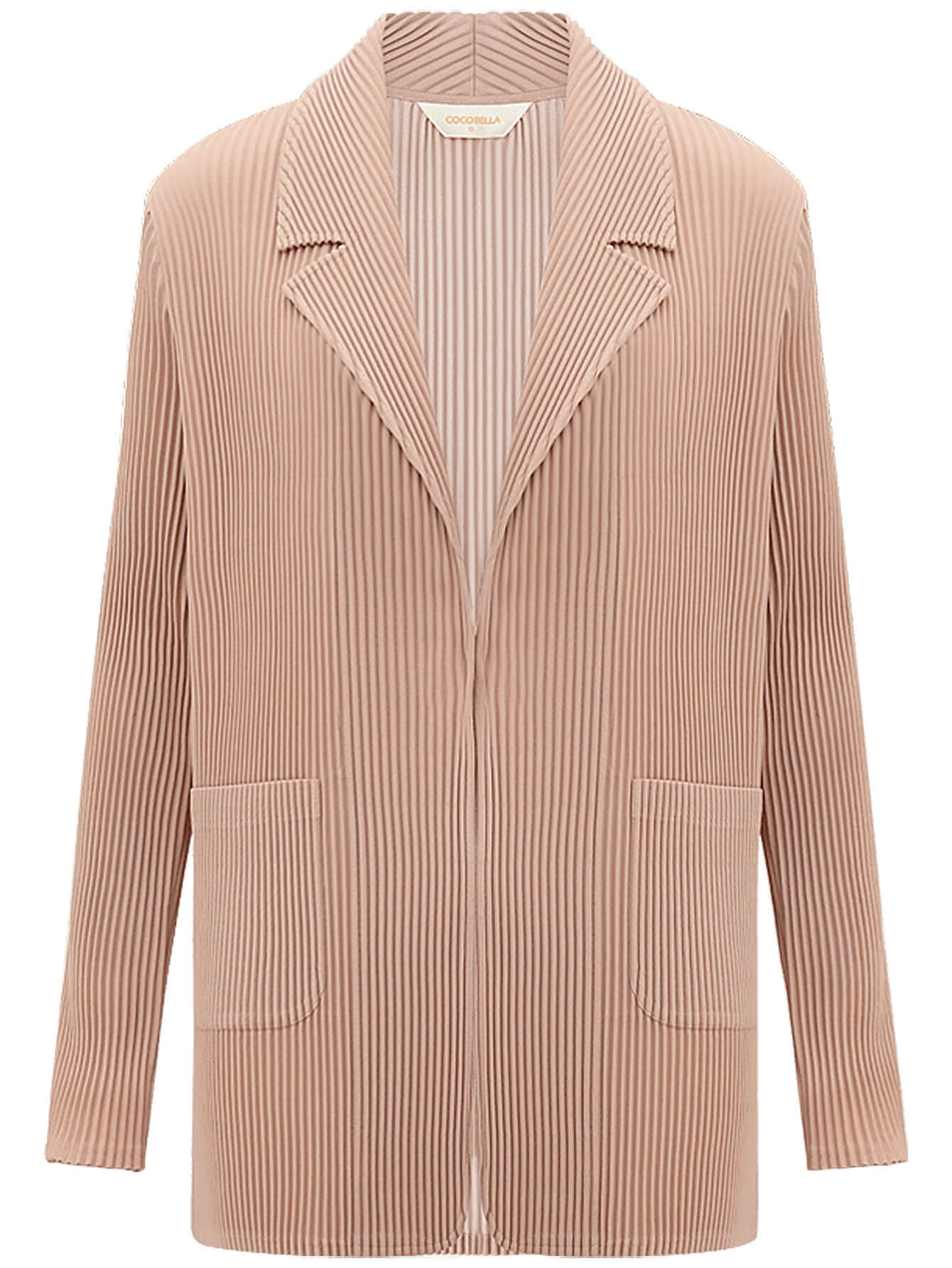Salmon Pink Pleated Blazer-3