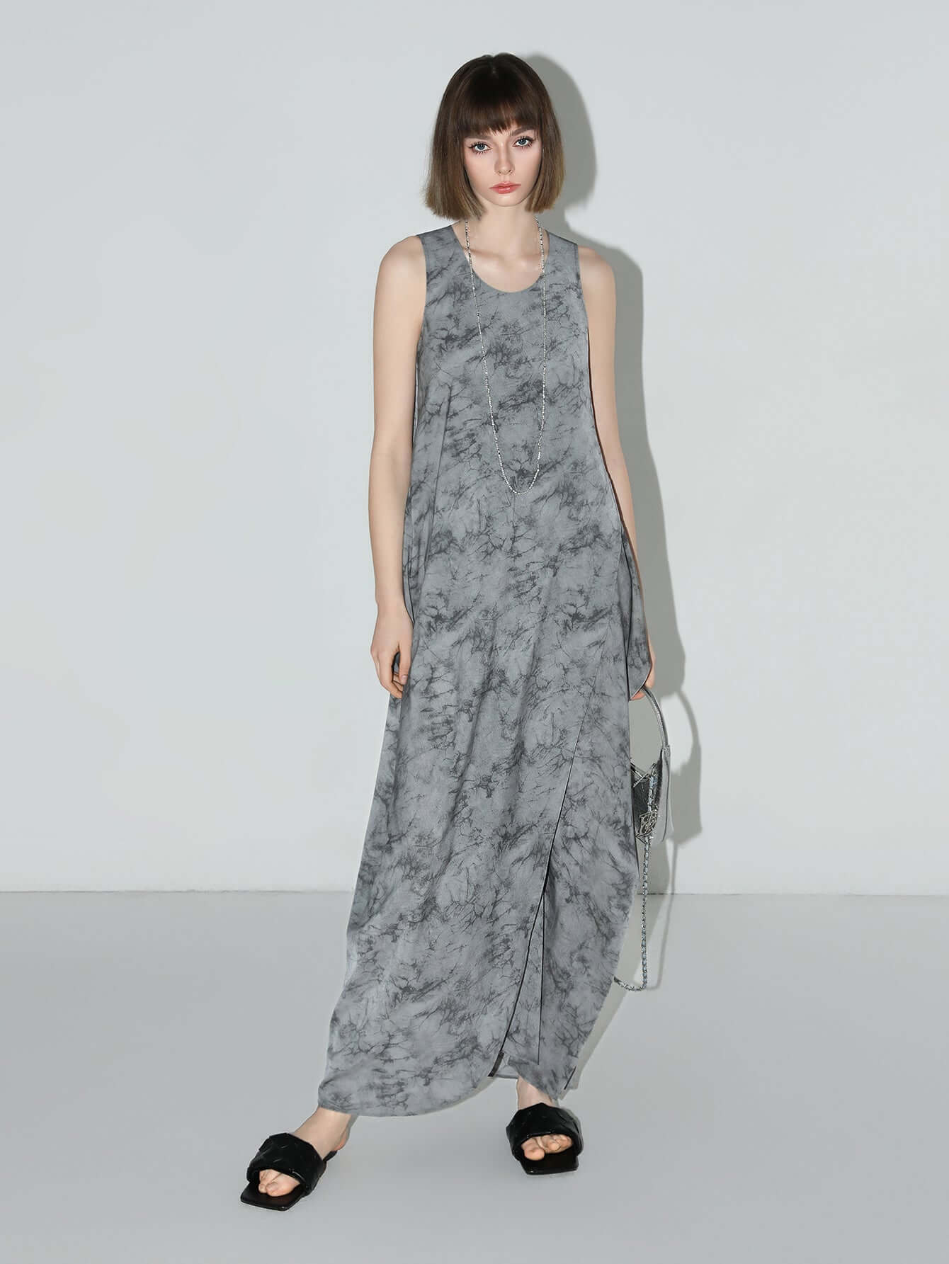 Serene Zen Tie-Dye Print Tank Dress-0