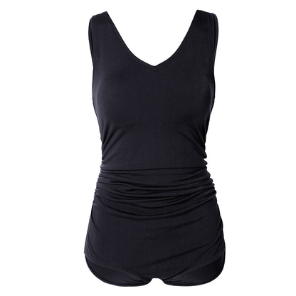 Shirred Athletic One Piece Swimsuit-3