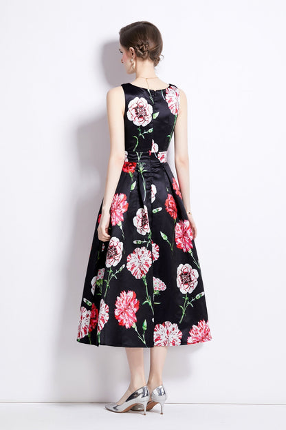 Sleeveless High Waist Tailored Fit and Flare A Line Dress-3