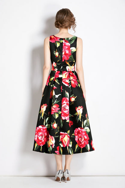 Sleeveless Structured Tailoring High Waisted Dress-3