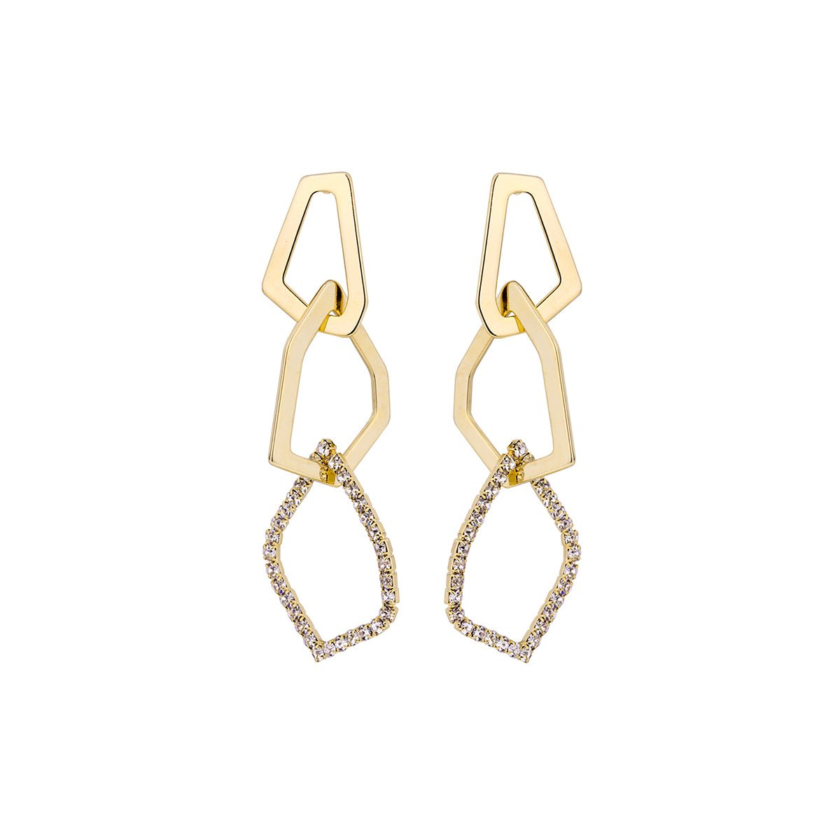 Space Links Gold Earrings-0