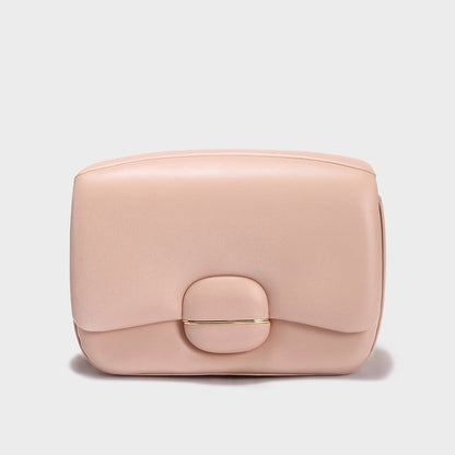 Structured Buckle Leather Shoulder Bag-5