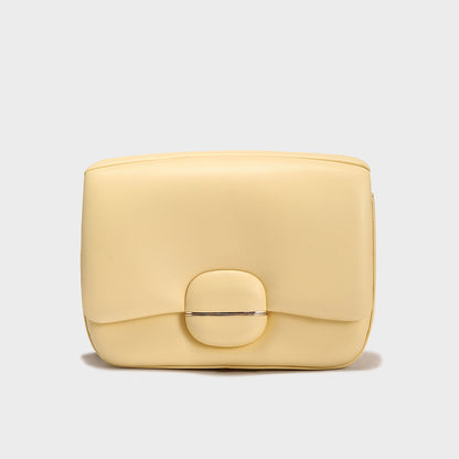 Structured Buckle Leather Shoulder Bag-7