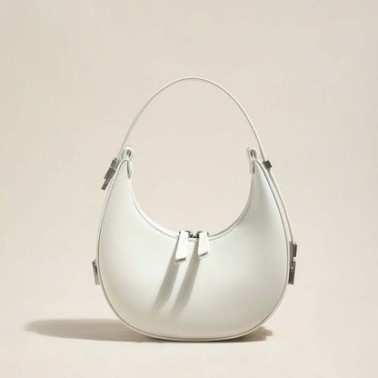 Structured Leather Crescent Moon Bag-5