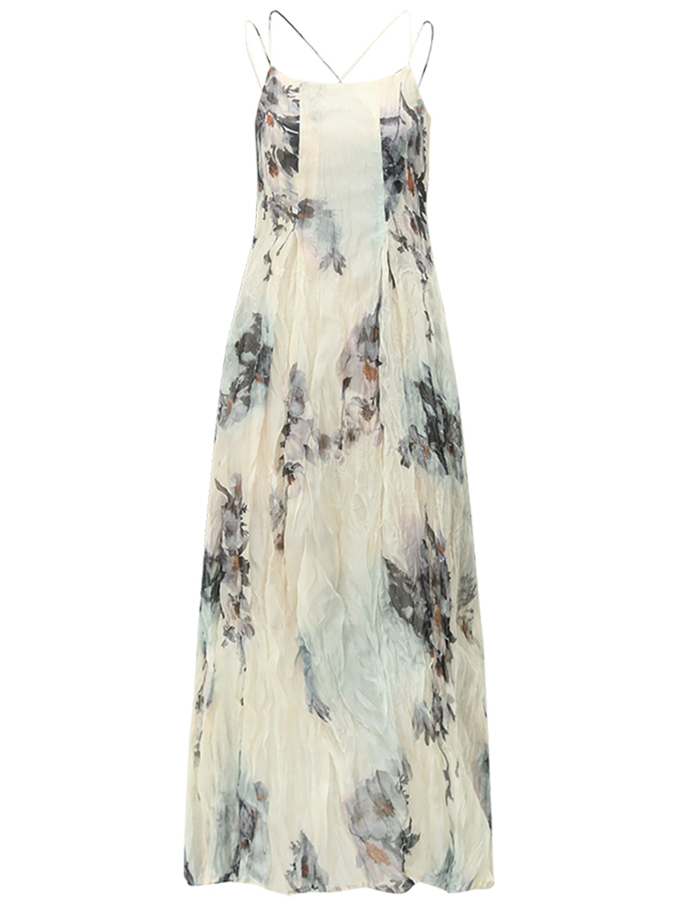 Summer Cocktail Floral Camisole Dress with Barely-There Straps-3