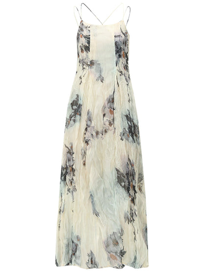 Summer Cocktail Floral Camisole Dress with Barely-There Straps-3