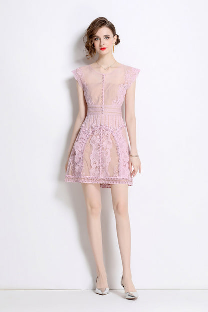 Sweet Floral Form Fitting Mini Dress-4