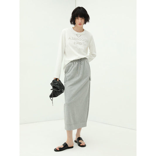 Ultimate Grey Drawstring Midi Skirt-1