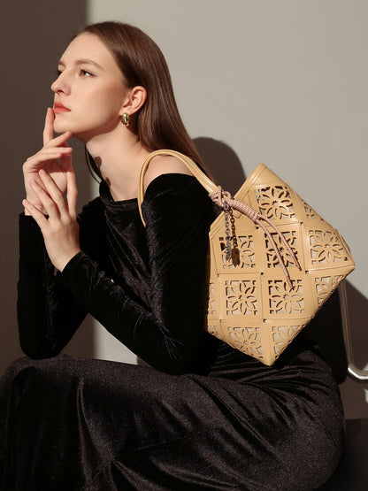 Venetian Perforated Leather Tote Bag-1