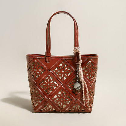 Venetian Perforated Leather Tote Bag-4