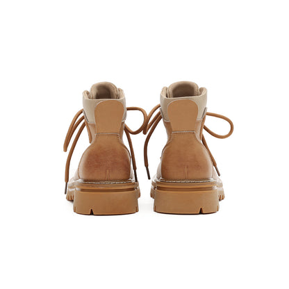 Versatile Round-Toe Lace-Up Platform Martin Boots-3