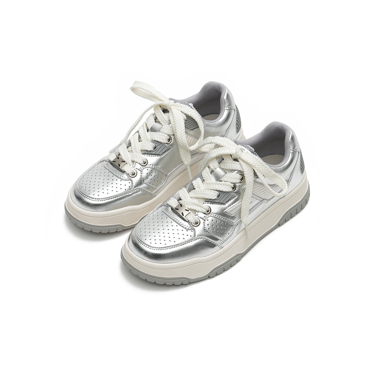 Versatile Silver Tennis Sneakers-1
