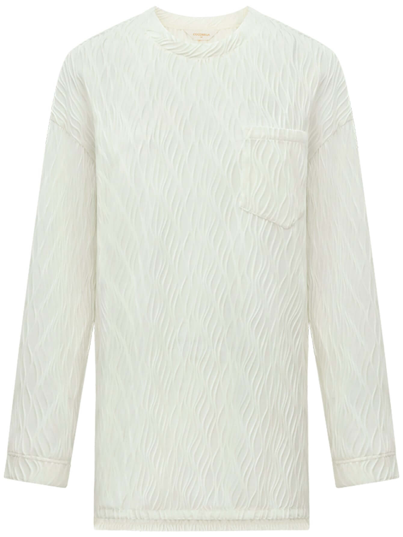 White Textured T Shirt-3