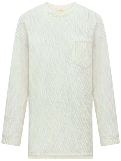 White Textured T Shirt-3